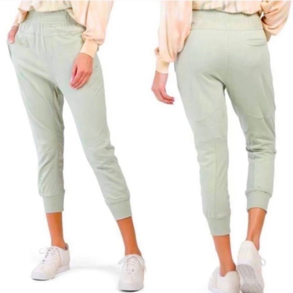 Young Fabulous & Broke Womens Joggers Sweatpants Sz Small Green Elastic Waist